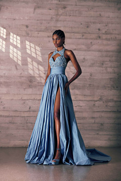 Taffeta Halter Neck Gown Taffeta Halter Neck Gown