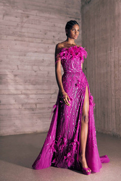 Floral Embroidered Asymmetrical Gown Floral Embroidered Asymmetrical Gown