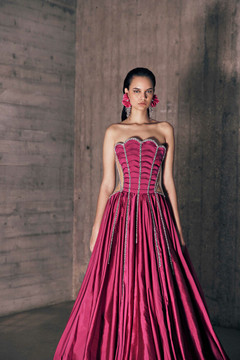 Strapless Petals Taffeta Gown Strapless Petals Taffeta Gown