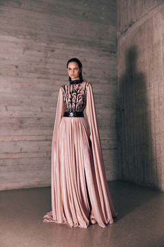 Jersey Gown with Cape Sleeves Jersey Gown with Cape Sleeves