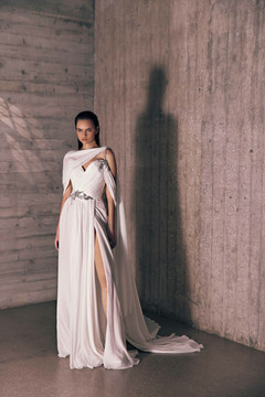 Silk Draped Mousseline Gown Silk Draped Mousseline Gown