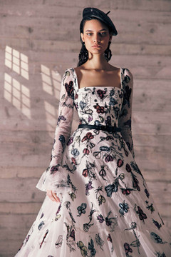Embroidered Tea-Length Dress Embroidered Tea-Length Dress