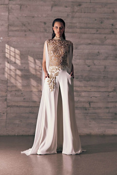 Crêpe Marocain Jumpsuit with Embroideries Crêpe Marocain Jumpsuit with Embroideries