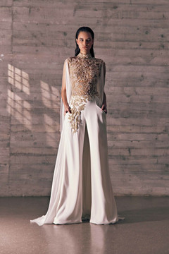 Crêpe Marocain Jumpsuit with Embroideries