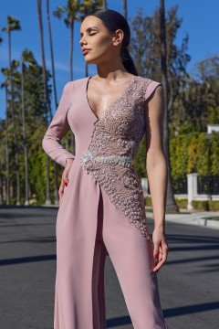 Long Sleeve Stretch Crêpe Jumpsuit Long Sleeve Stretch Crêpe Jumpsuit