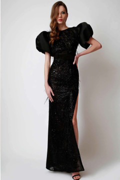 Embellished Puff Sleeve Gown Embellished Puff Sleeve Gown