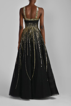Tulle Halter Neck Gown with Sequins Tulle Halter Neck Gown with Sequins