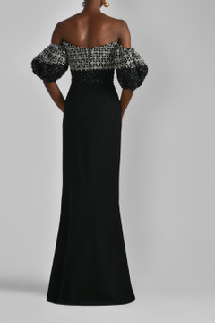 Canton Crepe Beaded Mermaid Gown Canton Crepe Beaded Mermaid Gown