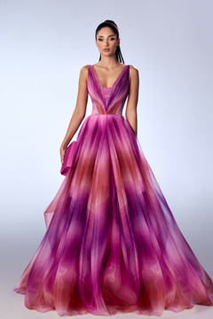 Organza A-Line Sleeveless Gown