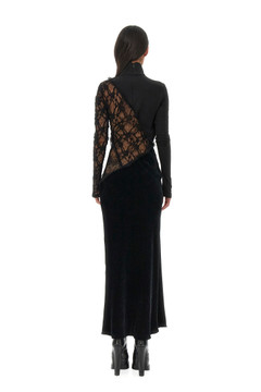 Solid Fluid Velvet Dress