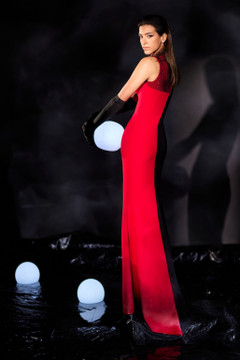 Crepe Bi-Color Gown Crepe Bi-Color Gown