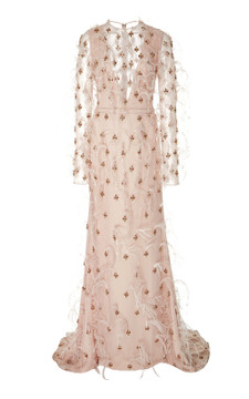 Feather and Roby Crystal Gown