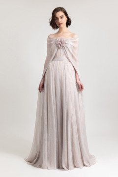 Bow-Like Chiffon Gown