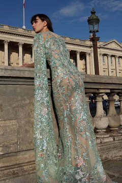 Sweeping Cape Sleeve Gown Sweeping Cape Sleeve Gown