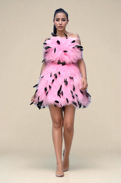 Pouf Feathered Mini Dress Pouf Feathered Mini Dress
