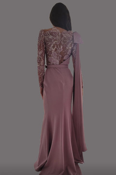 Side Cape Crepe Gown