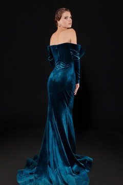 Velvet Off Shoulder Gown