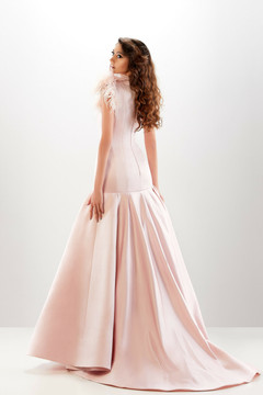 Satin V Neckline-Gown Satin V Neckline-Gown