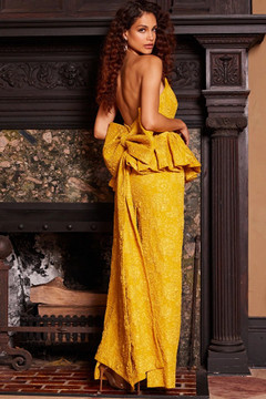 Strapless Peplum Evening Gown Strapless Peplum Evening Gown