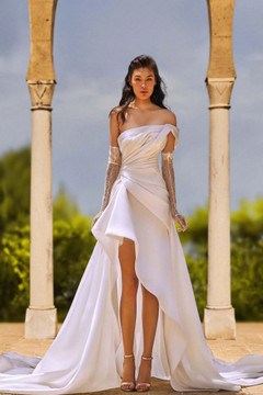 High-Low Bridal Gown