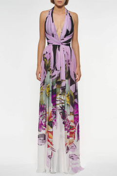Printed Silk Gown
