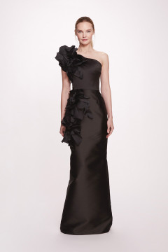 Silk Mikado Column Gown