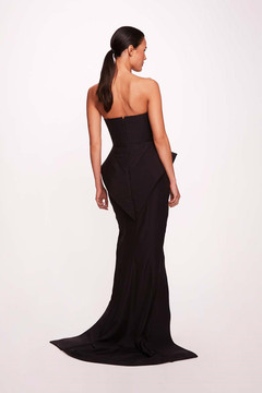 Structured Silk Crepe Column Gown