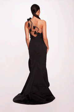 Cut-Out One Shoulder Faille Gown