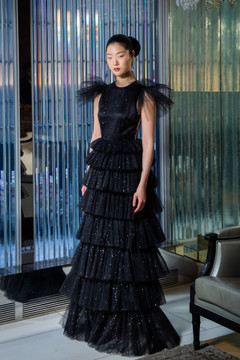 Tiered Ruffle Sleeve Gown Tiered Ruffle Sleeve Gown