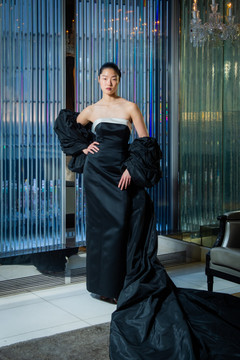 Strapless Gown with Cape Strapless Gown with Cape