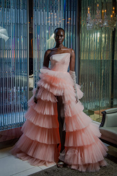 Strapless Tiered High-Low Gown Strapless Tiered High-Low Gown