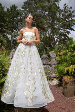 Strapless Embellished Lace Gown Strapless Embellished Lace Gown