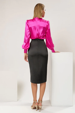 Timeless Silk Blouse with Diamond Blossom Satin Skirt Timeless Silk Blouse with Diamond Blossom Satin Skirt