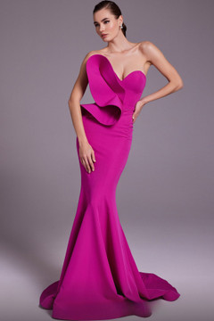 Strapless Crepe Trumpet Gown