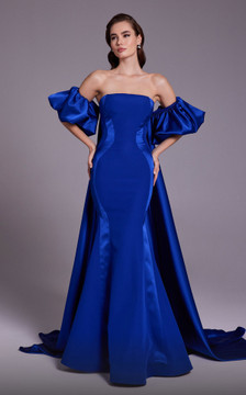 Strapless Trumpet Gown with Cape