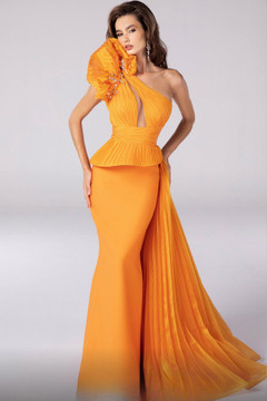 One Shoulder Asymmetrical Gown One Shoulder Asymmetrical Gown