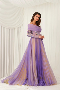 Off Shoulder Corseted Purple Gown