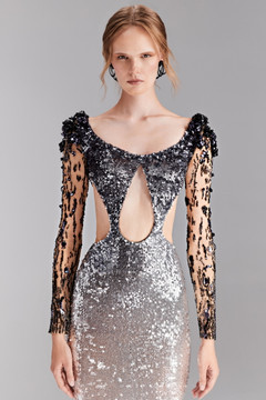 Cut-Out Sequin Dress