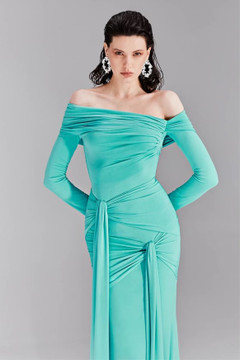 Off-Shoulder Jersey Gown Off-Shoulder Jersey Gown