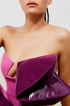 Strapless Gown-Origami Detail Strapless Gown-Origami Detail