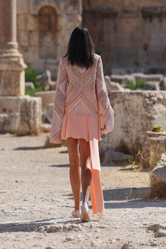 Woven Jacket & Crepe Skirt