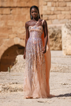 One-Shoulder Dress with Shawls One-Shoulder Dress with Shawls