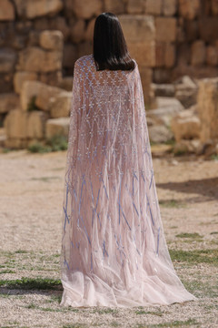 Caped Strapless Draped Dress Caped Strapless Draped Dress