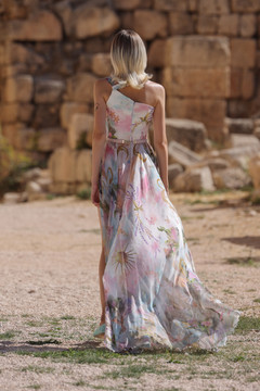 Printed Draped Bodice Dress Printed Draped Bodice Dress