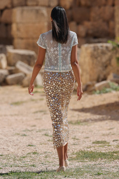 Short Sleeve Top & Slit Skirt Short Sleeve Top & Slit Skirt