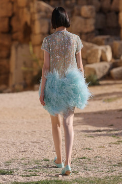 Short Sleeve Feather Dress Short Sleeve Feather Dress