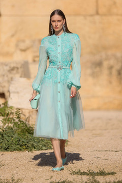 Puffy Sleeve Robe Dress