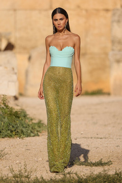 Strapless Draped Bodice Dress Strapless Draped Bodice Dress