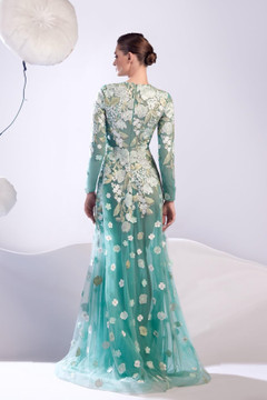 Long Sleeve Petal Gown