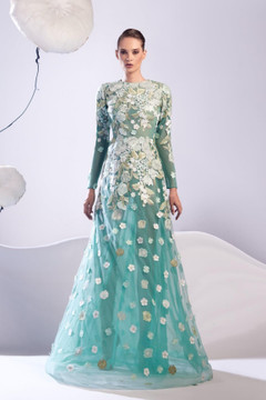 Long Sleeve Petal Gown